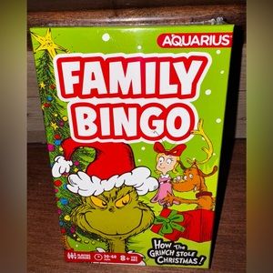 Super Cute 🥰 THE GRINCH Family Fun Bingo Game Officially Licensed Ages 8+ 2 to18